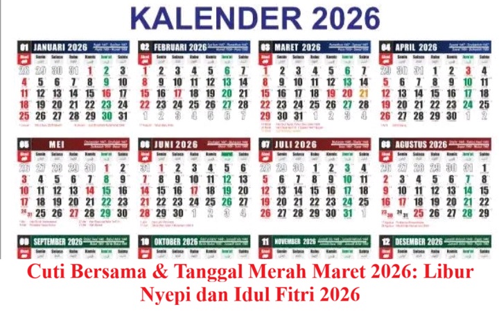 Cuti Bersama & Tanggal Merah Maret 2026: Libur Nyepi dan Idul Fitri 2026