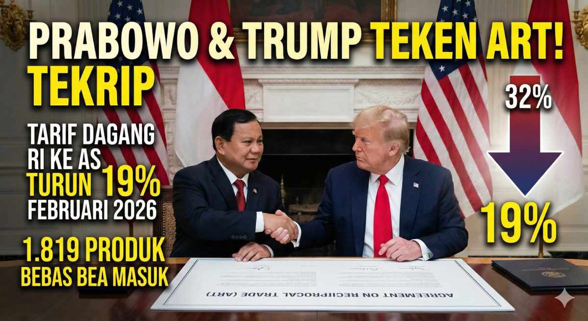 Indonesia Amankan Tarif Impor 19 Persen ke Amerika Serikat Setelah Prabowo dan Trump Teken Perjanjian ART 2026